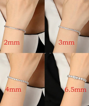 Moissanite Tennis Bracelet in Sterling Silver | 2-6.5MM - Ornalux