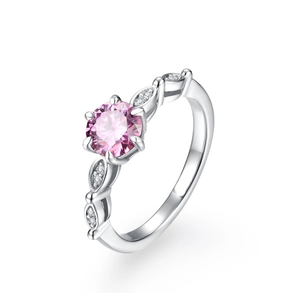 D Color Luxury Moissanite Colored Engagement Ring - Ornalux