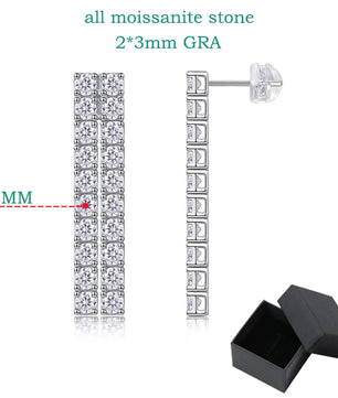 4CTTW Real Moissanite Drop Earrings - Long Tassel Dangle - Ornalux