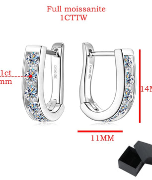 18k Plated 1cttw Moissanite Hoop Earrings - Ornalux