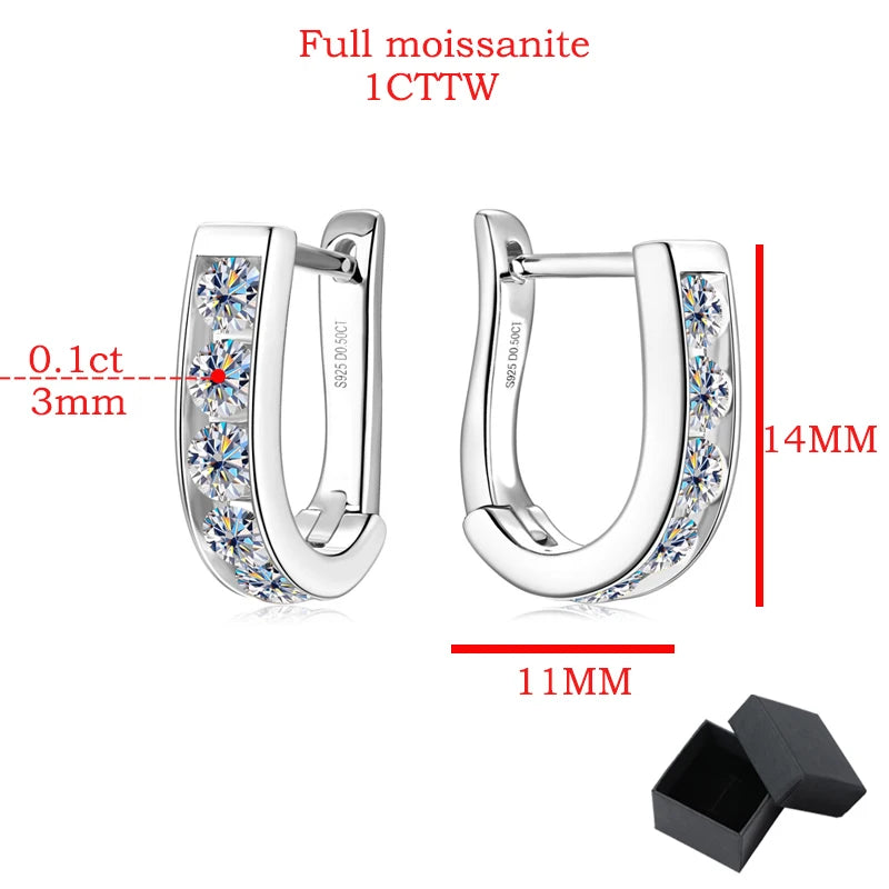 18k Plated 1cttw Moissanite Hoop Earrings - Ornalux