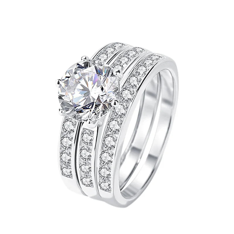 2 Carat Moissanite Engagement Ring Set - Ornalux
