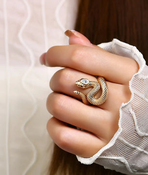 Moissanite Pear Cut Snake Ring - D VVS1 Color, Trendy Gift - Ornalux
