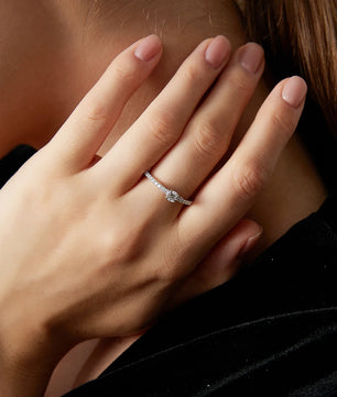 Certified Moissanite Silver Ring - Sparkling Women's Jewelry - Ornalux