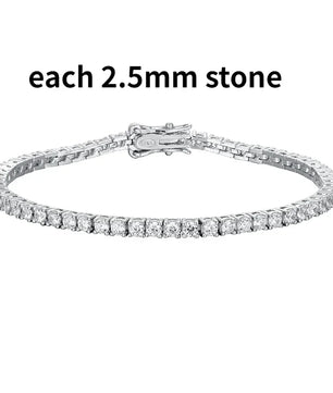 Moissanite Tennis Bracelet in Sterling Silver | 2-6.5MM - Ornalux
