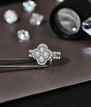 18k White Gold Plated Moissanite Diamond Ring for Women - Ornalux