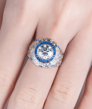 Vintage Men's Moissanite Engagement Ring - Ornalux