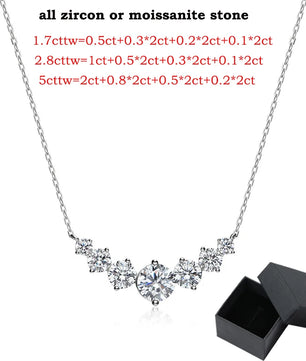 Sparkling Moissanite Diamond Pendant Necklace - Ornalux