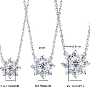 Luxury 2ct Moissanite Sunflower Necklace - Ornalux