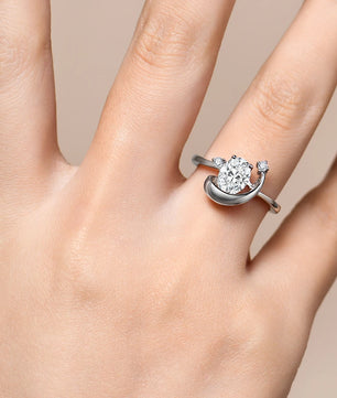 Sparkling Oval Cut Moissanite Diamond Ring - Ornalux