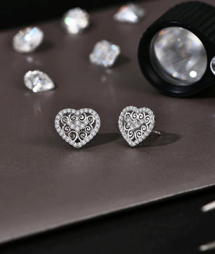 Luxury Heart Shape Moissanite Stud Earrings - Ornalux
