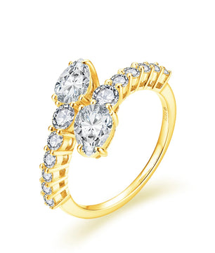 Snake Shape Moissanite Wedding Ring - Pear Cut - Ornalux