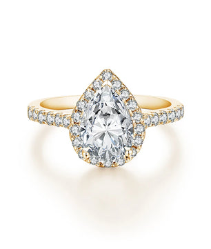 Luxury Pear Cut 2CT Moissanite Engagement Ring - D Color - Ornalux