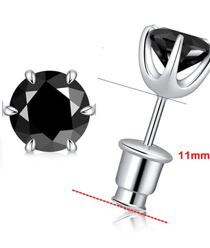 Hip Hop Black Moissanite Stud Earrings - Ornalux