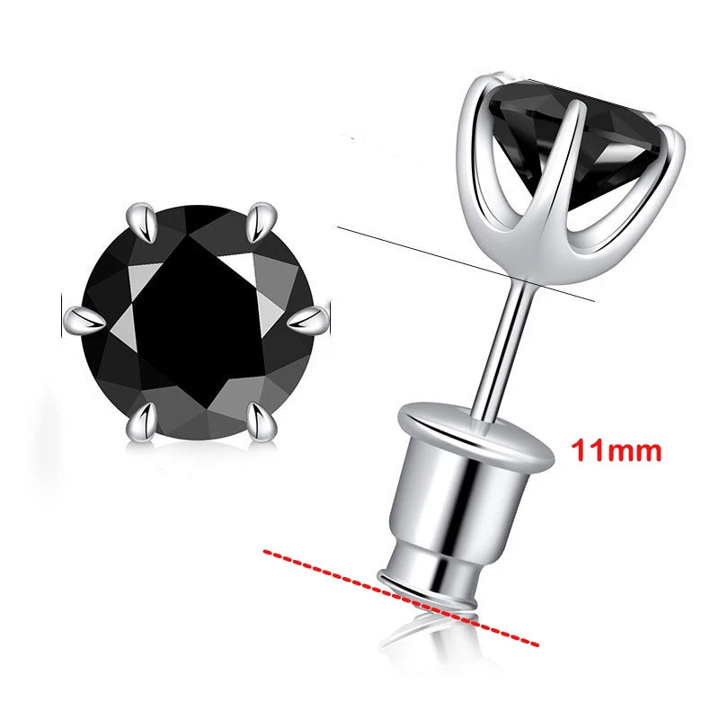 Hip Hop Black Moissanite Stud Earrings - Ornalux