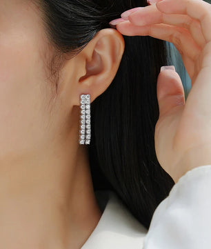 4CTTW Real Moissanite Drop Earrings - Long Tassel Dangle - Ornalux