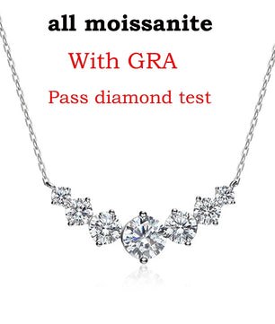 Sparkling Moissanite Diamond Pendant Necklace - Ornalux