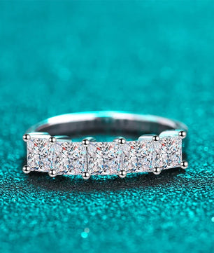 2Cttw D Color Princess Cut Moissanite Diamond Ring - Ornalux