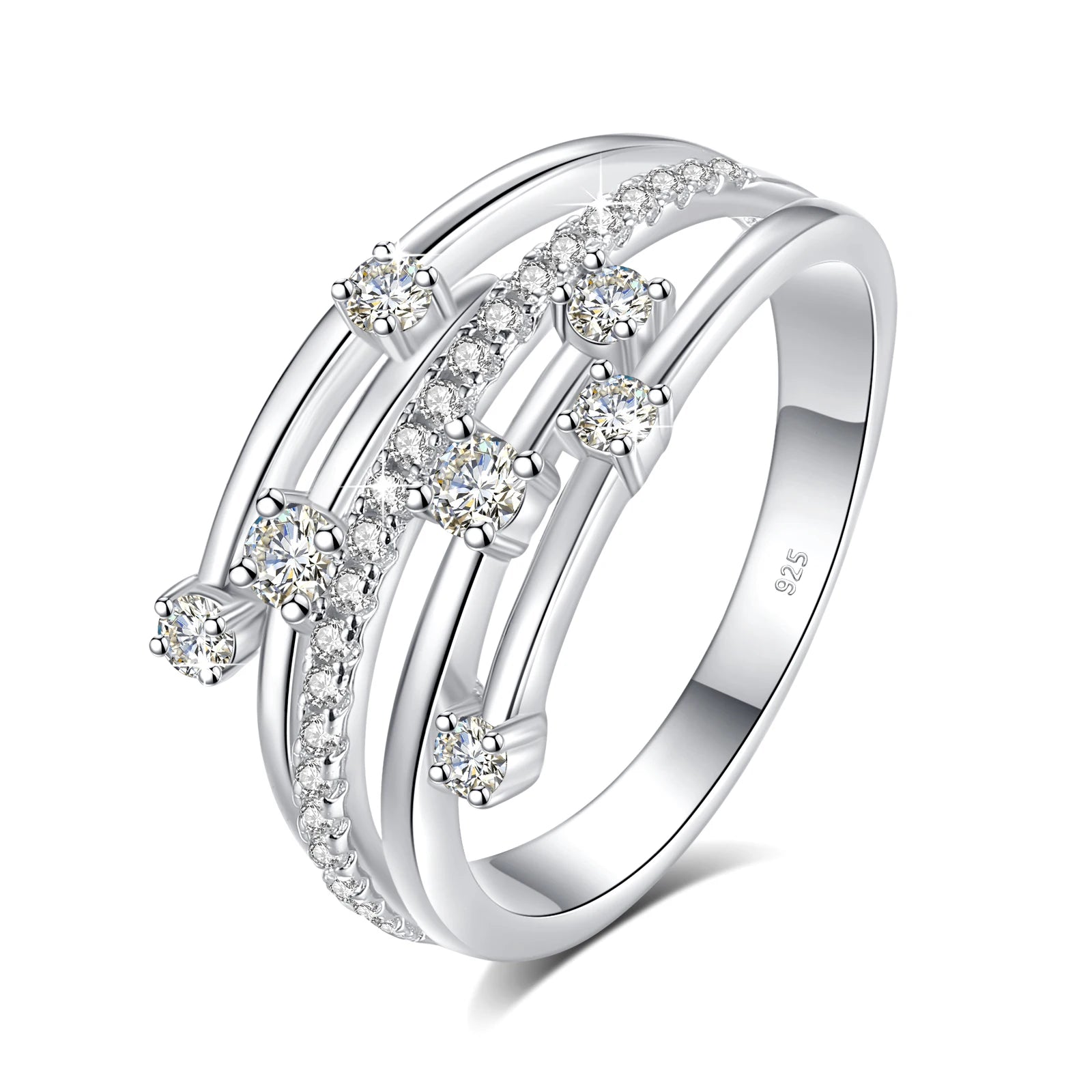 Trendy Moissanite Ring Eternity Wedding Band - Ornalux