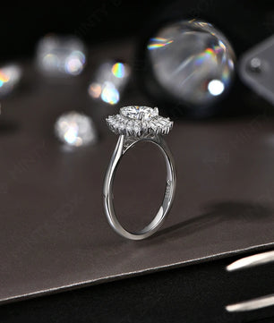 1.77Cttw Pear Cut Moissanite Diamond Ring - 18K Gold Plated - Ornalux