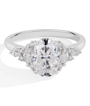 3Ct Oval Cut Moissanite Diamond Engagement Ring - Ornalux