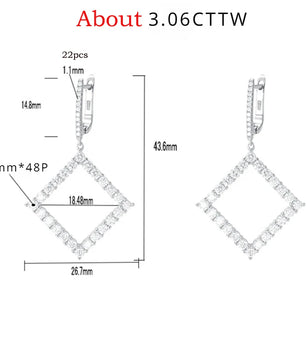 All Moissanite Diamond Drop Earrings - Ornalux