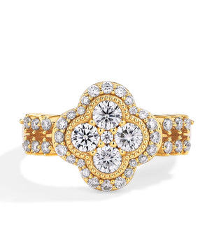 18k White Gold Plated Moissanite Diamond Ring for Women - Ornalux