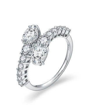 Snake Shape Moissanite Wedding Ring - Pear Cut - Ornalux