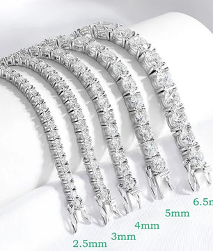 Moissanite Tennis Bracelet in Sterling Silver | 2-6.5MM - Ornalux