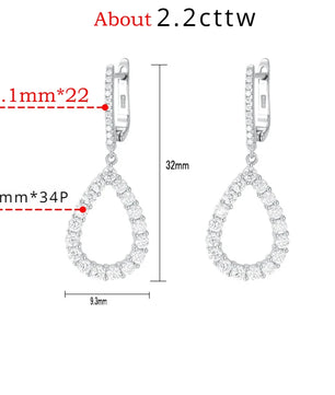 All Moissanite Diamond Drop Earrings - Ornalux