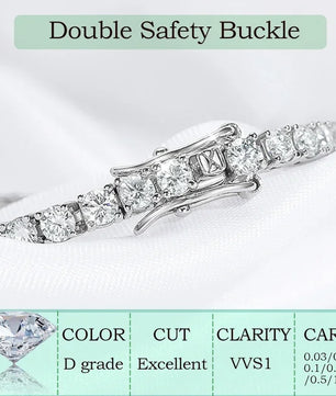 Moissanite Tennis Bracelet in Sterling Silver | 2-6.5MM - Ornalux