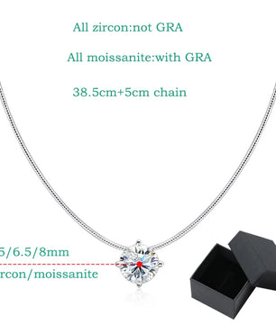 2CT Certified Moissanite Necklace - Sparkling Pendant - Ornalux