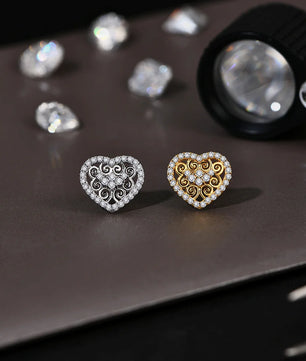 Luxury Heart Shape Moissanite Stud Earrings - Ornalux