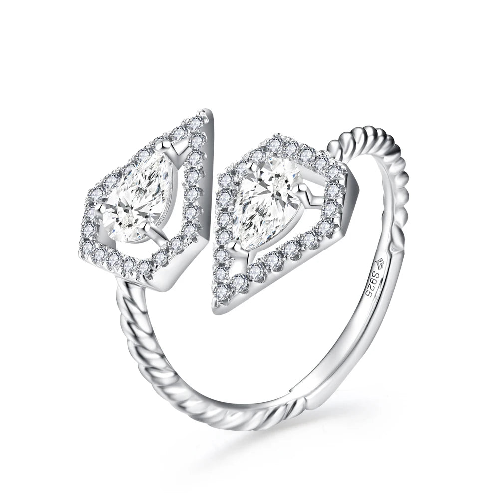 Excellent Pear Cut Moissanite Ring - 18K Gold Plated - Ornalux