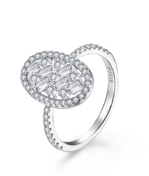 Handmade White Gold Moissanite Engagement Ring for Women - Ornalux