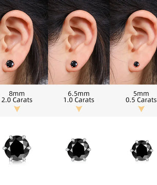 Hip Hop Black Moissanite Stud Earrings - Ornalux