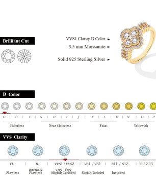 18k White Gold Plated Moissanite Diamond Ring for Women - Ornalux