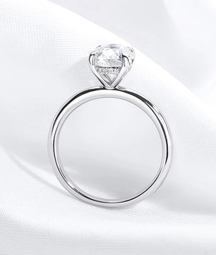 2Ct Luxury White Gold Oval Moissanite Wedding Ring Set - Ornalux