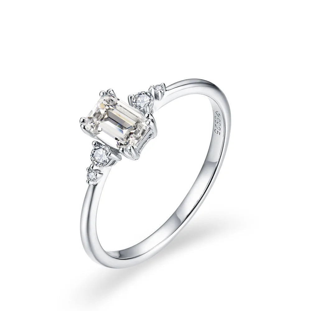 Luxury Emerald Cut Moissanite Diamond Ring - Classic Jewelry - Ornalux