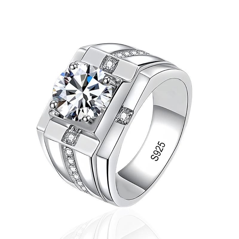 1Ct D VVS1 Moissanite Ring For Men - Luxury Jewelry Gift - Ornalux