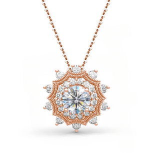 1Ct Moissanite Necklace Pendant - Exclusive Design