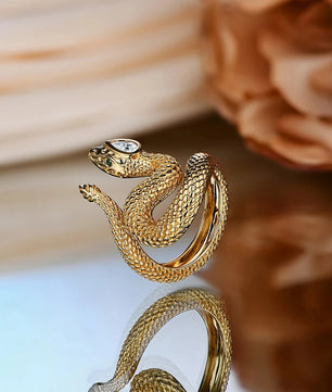 Moissanite Pear Cut Snake Ring - D VVS1 Color, Trendy Gift - Ornalux