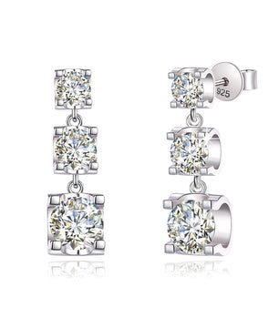 D Color VVS1 Moissanite Drop Earrings - Gold & Silver - Ornalux