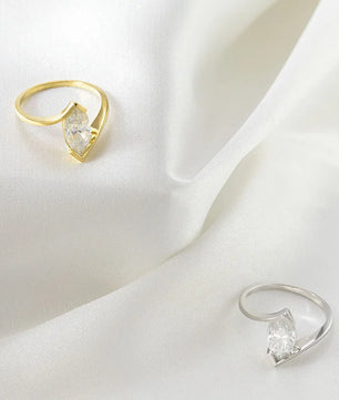 1 Carat Horse Eye Marquise Cut Moissanite Ring - Ornalux