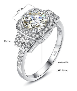 1.5Ct D Color Moissanite Ring - Gold Plated Jewelry - Ornalux