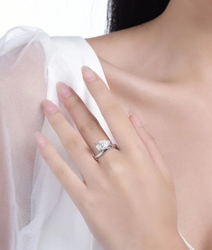 3 Carat D Color Water Drop Pear Cut Moissanite Ring - Ornalux