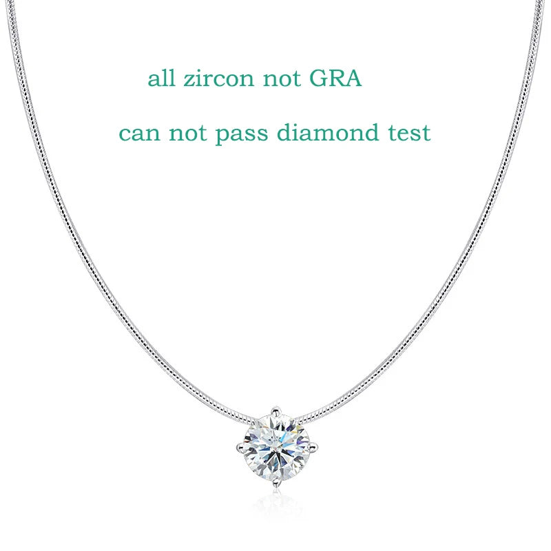 2CT Certified Moissanite Necklace - Sparkling Pendant - Ornalux