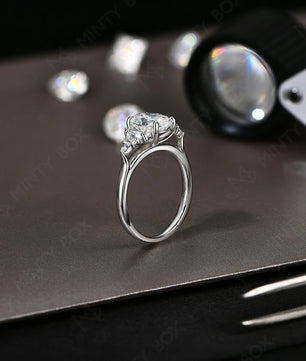 3Ct Oval Cut Moissanite Diamond Engagement Ring - Ornalux