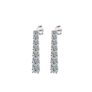 4CTTW Real Moissanite Drop Earrings - Stunning Silver Jewelry