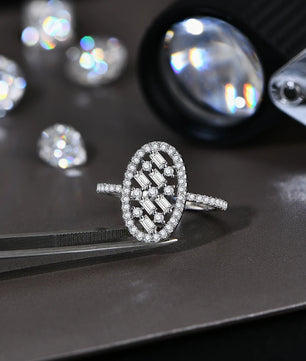 Handmade White Gold Moissanite Engagement Ring for Women - Ornalux